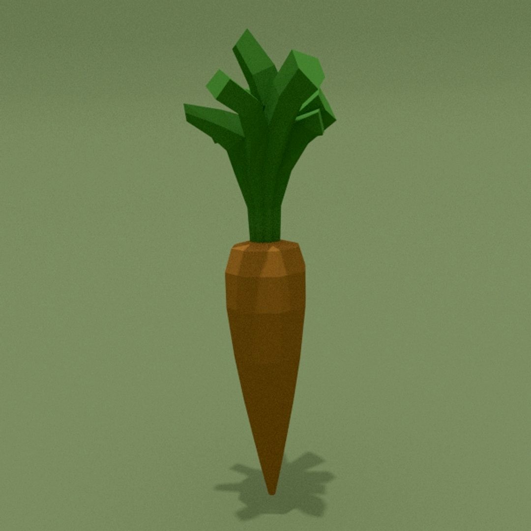 LowPoly Trees & Carrot & Crystal