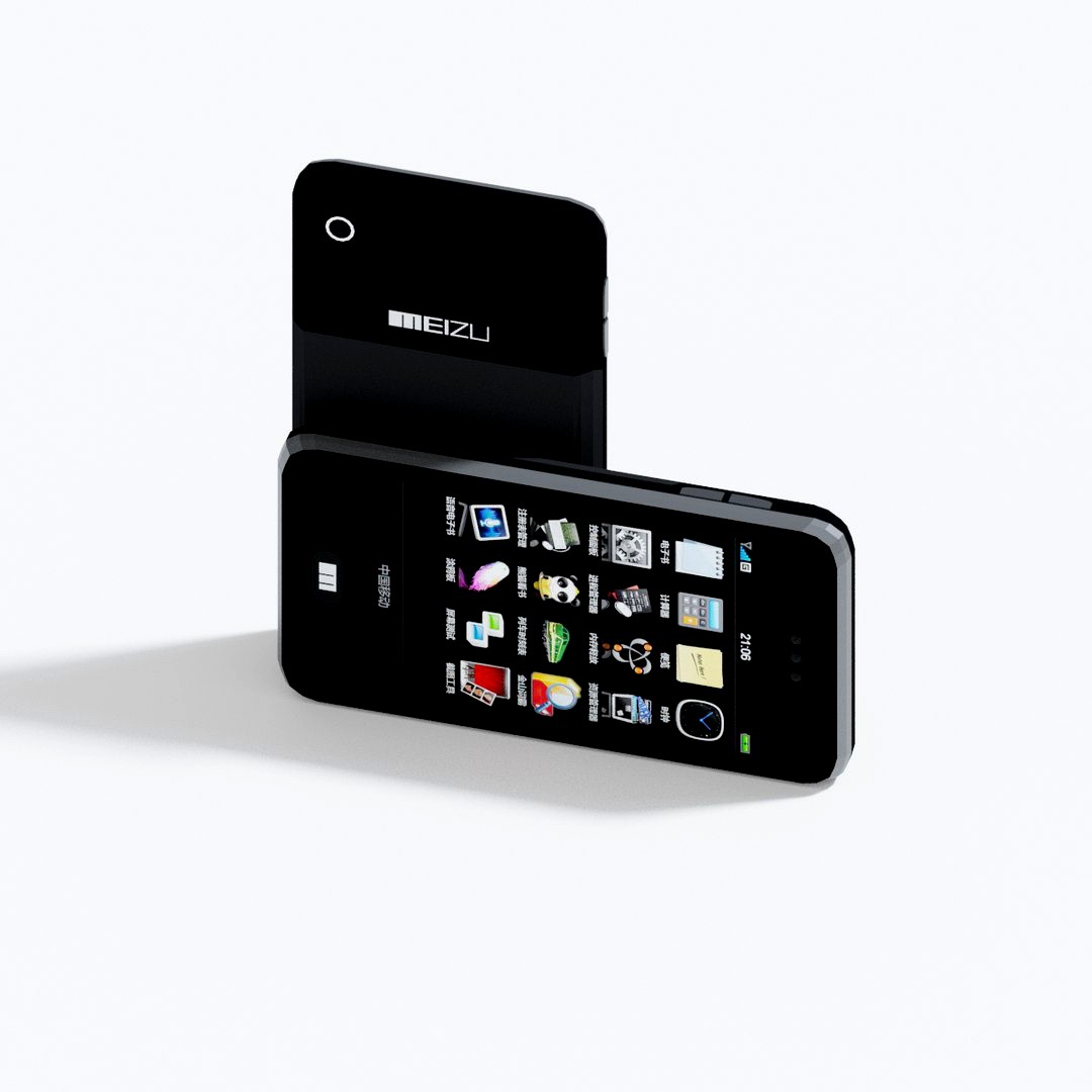 meizu M8 mobile phone lowpoly