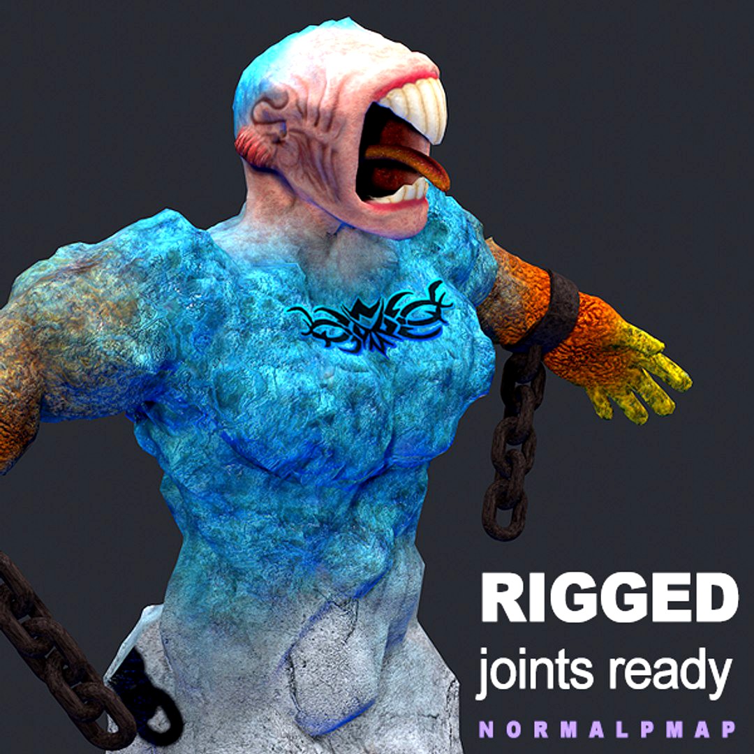 Concrete Monster RIGGED normalmap