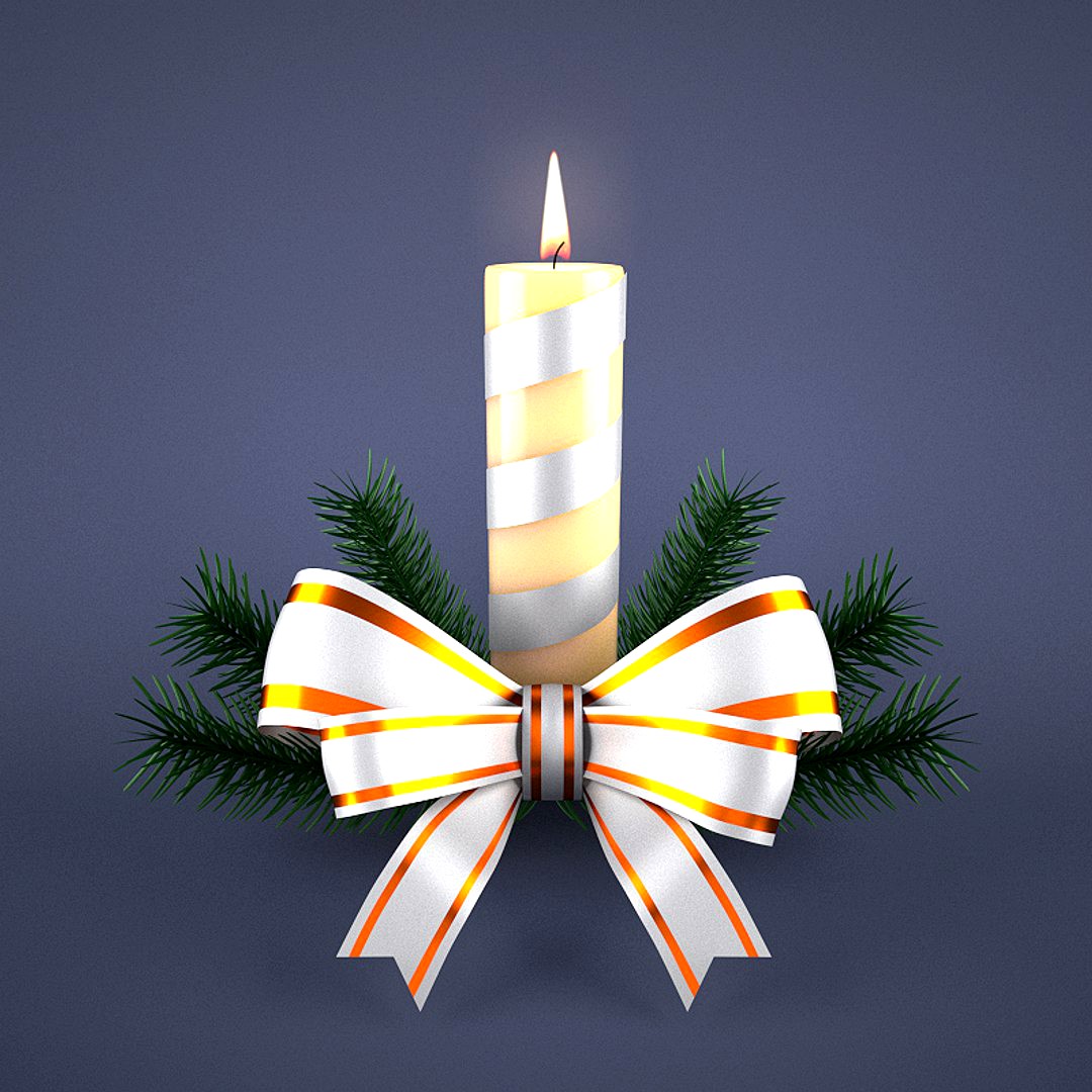 Christmas Candle Silver