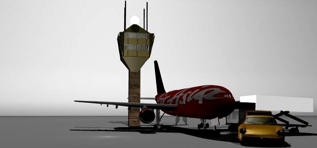 Airplane 3D model Airasia 3D Model