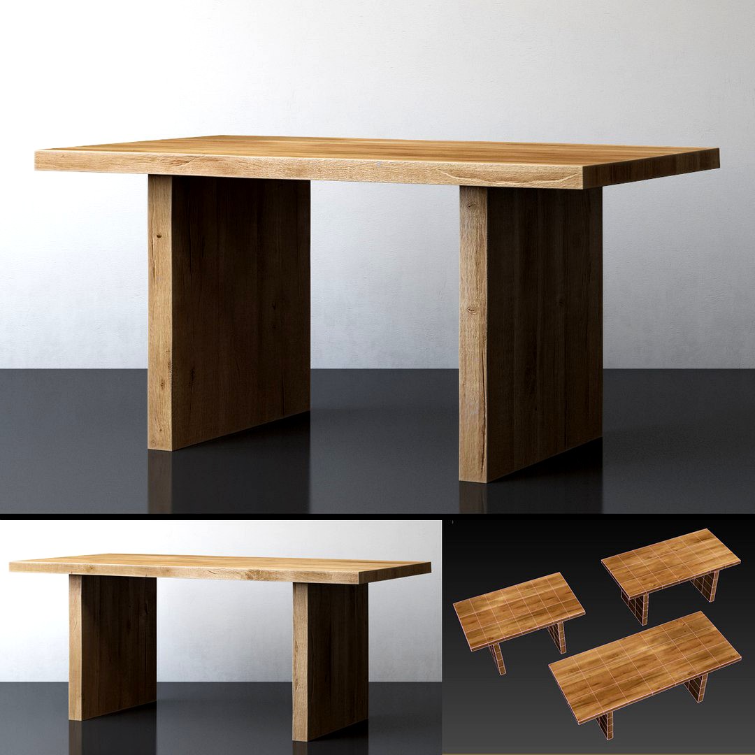 RECLAIMED RUSSIAN OAK PLANK RECTANGULAR DINING TABLE Medium