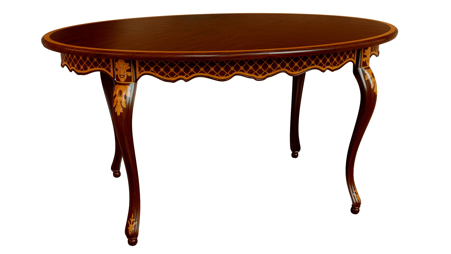 Classic table with inlaid veneer 1500