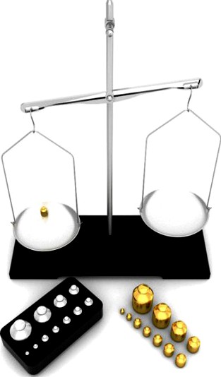 Laboratory Scale and Calibration Weight Set 3D Model