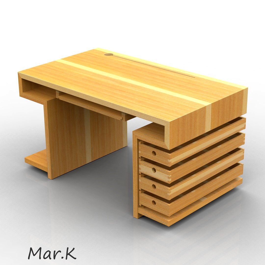 wooden computer table