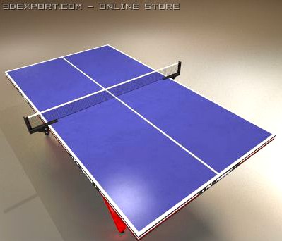 Low Polygon Ping Pong Table Blue 3D Model