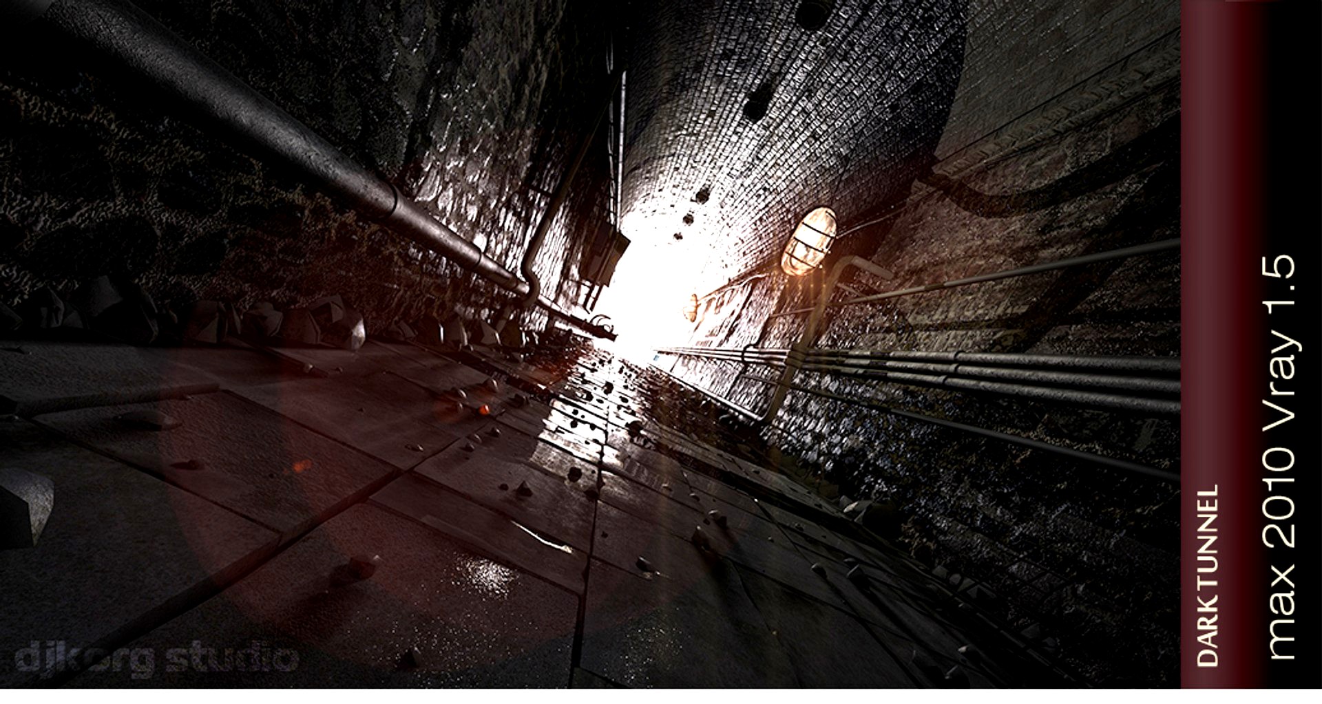 Tunnel 3d model with flythrough camera animation