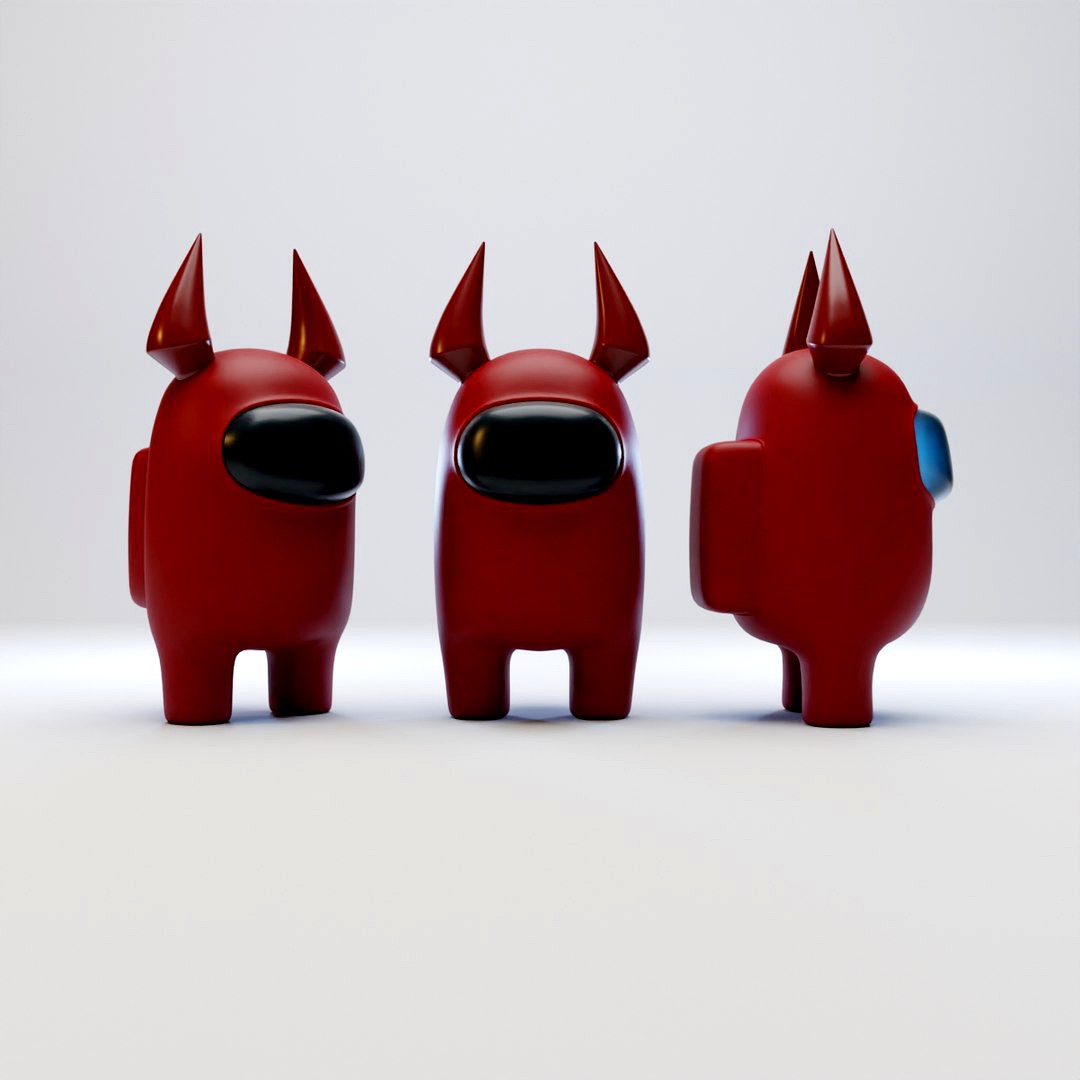 Among Us Devil Horns Character