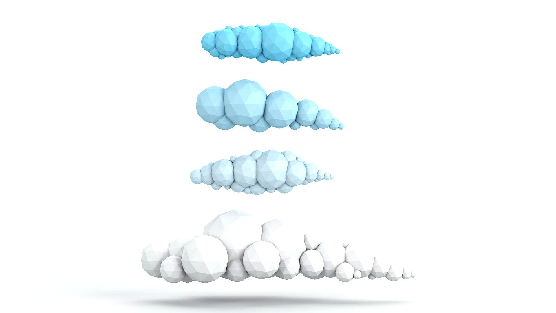 cartoon low poly clouds pack
