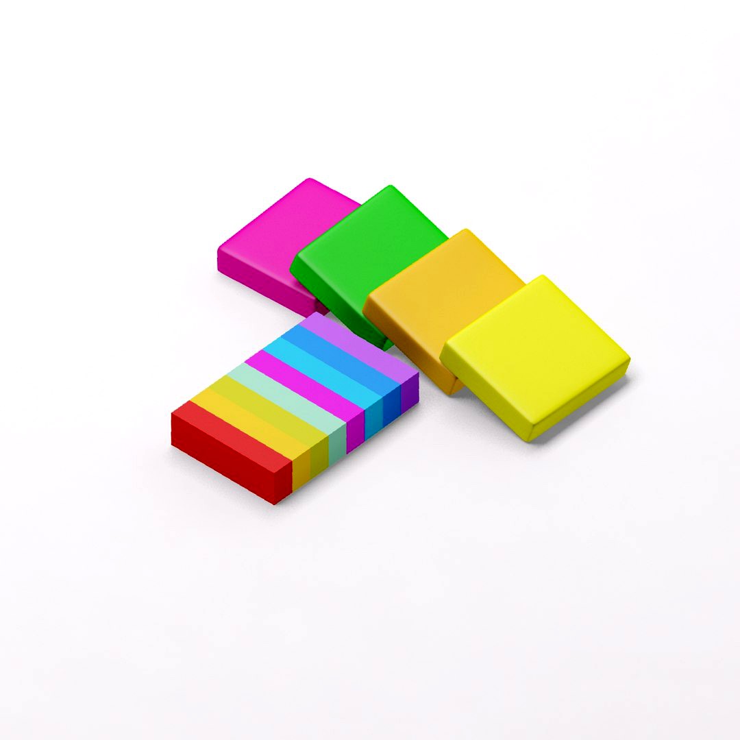 Rainbow eraser set