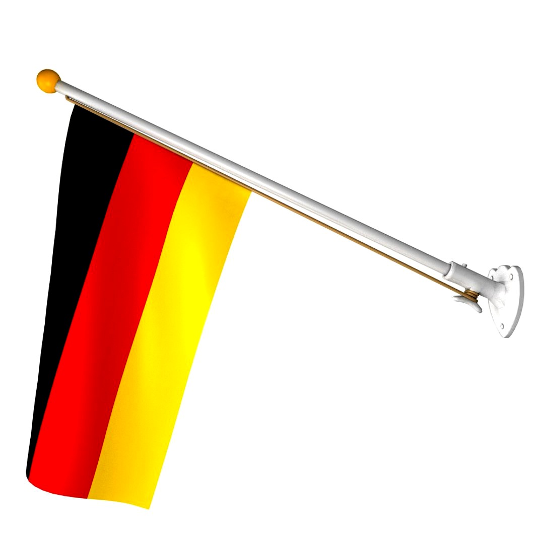 German flag on 70 degree pole