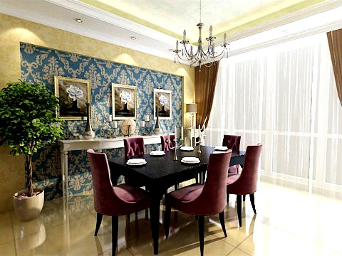 Photorealistic Dining Room 0006 3D Model