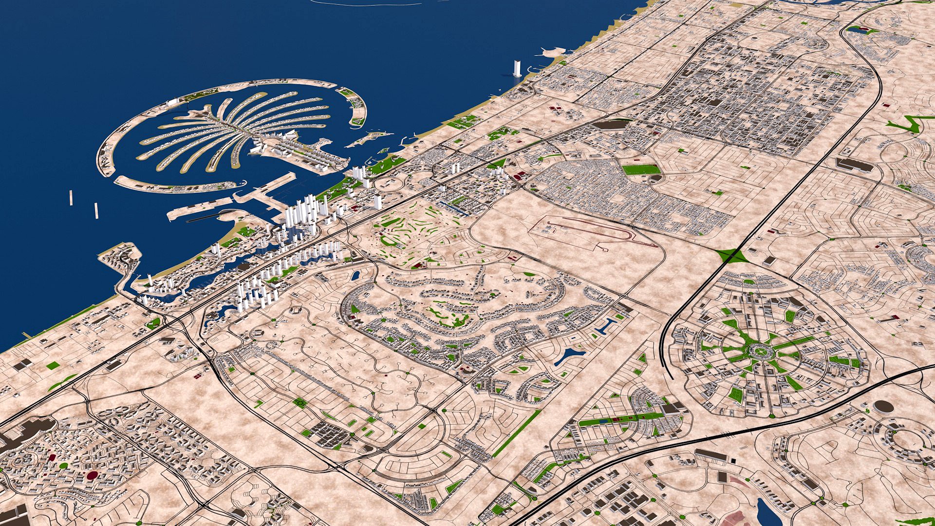 Dubai City 3d model with extra data August 2020 GIS data