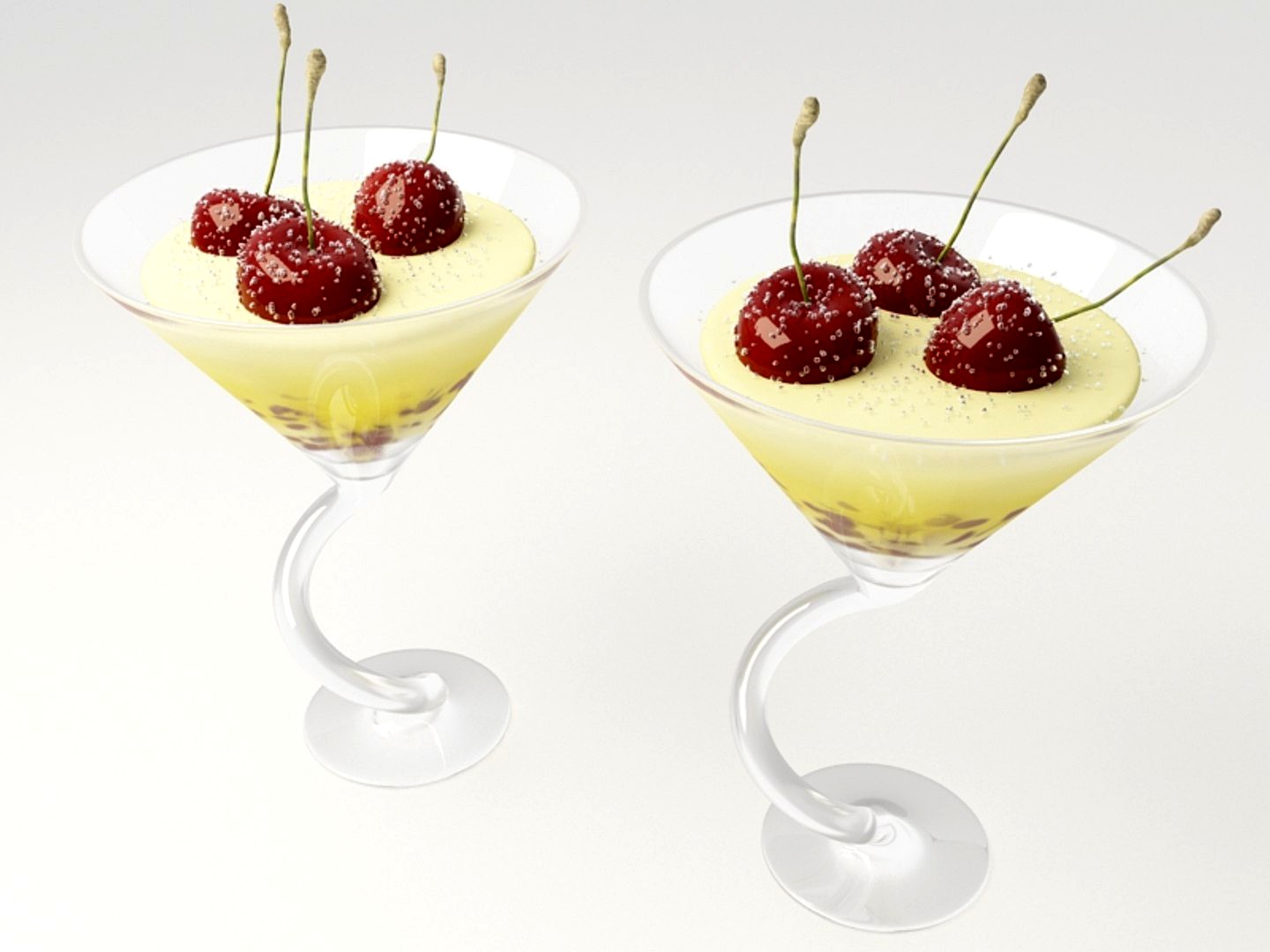 Zabaione with Sugared Cherries