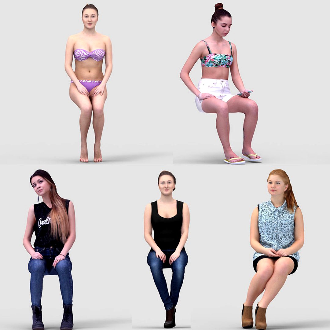 3D Human Model Vol. 1 Summer Sitting People