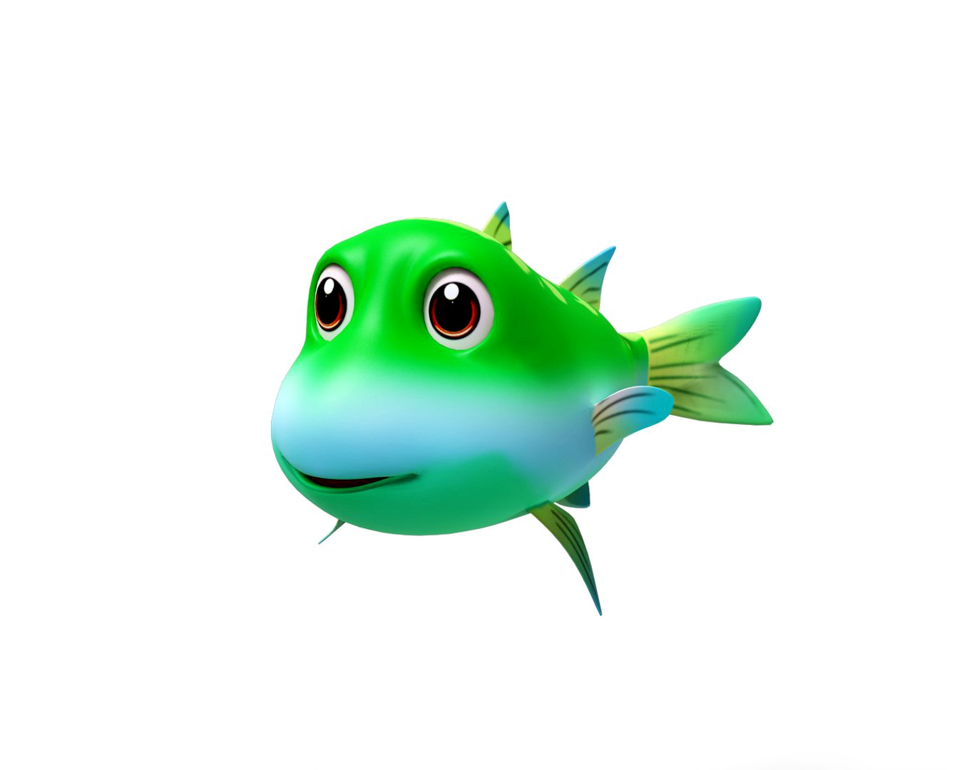 Greenback Mullet animated fish low poly toon