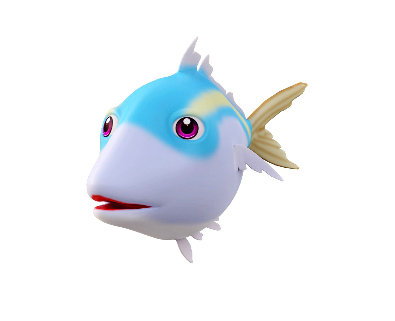 Yellowstripe scad animated fish low poly toon