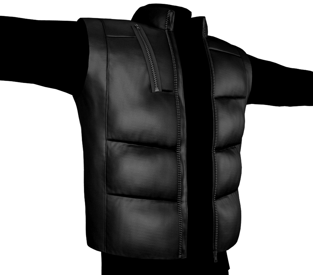 Full Black Puffer Vest