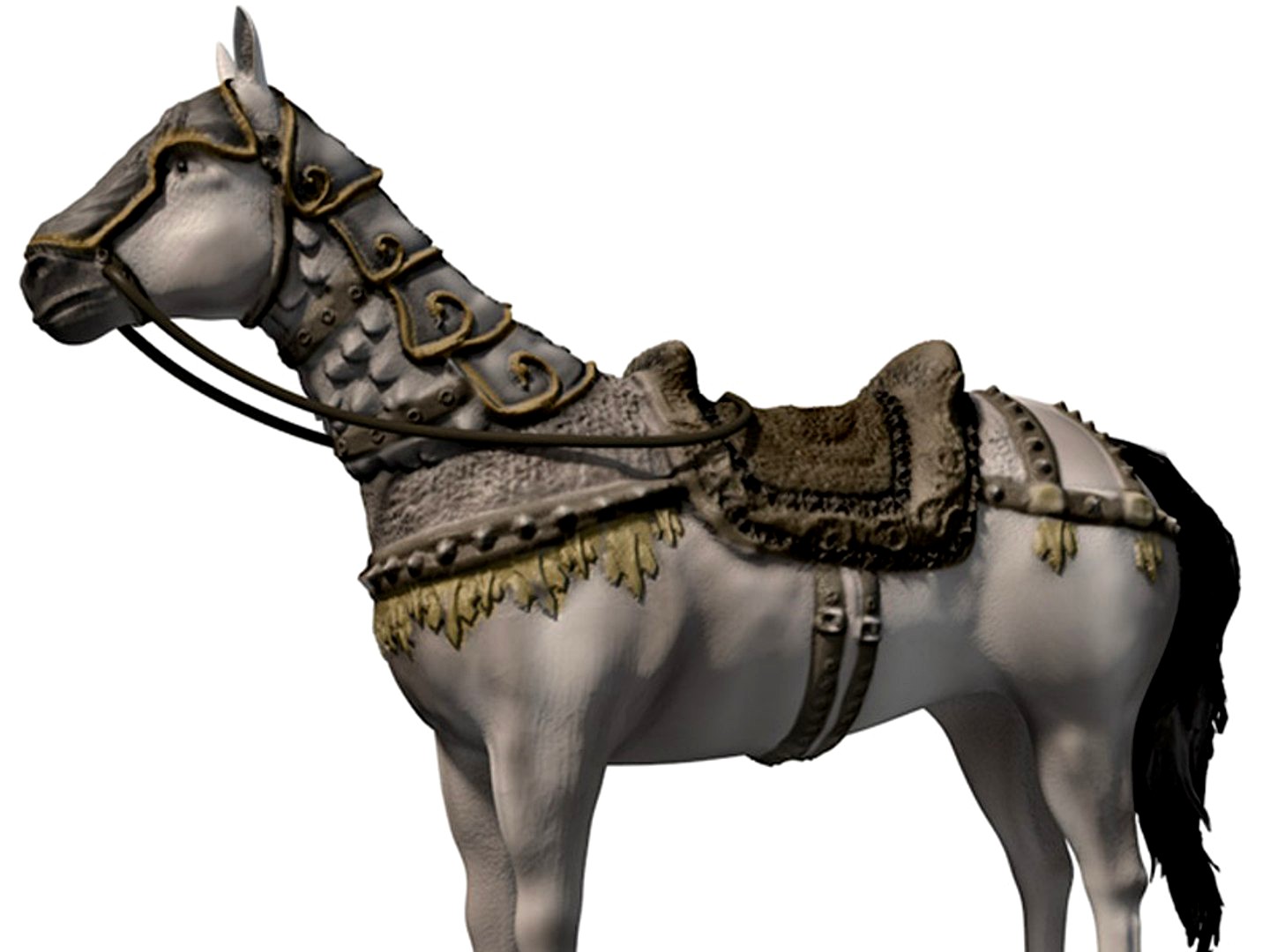 White horse with armor
