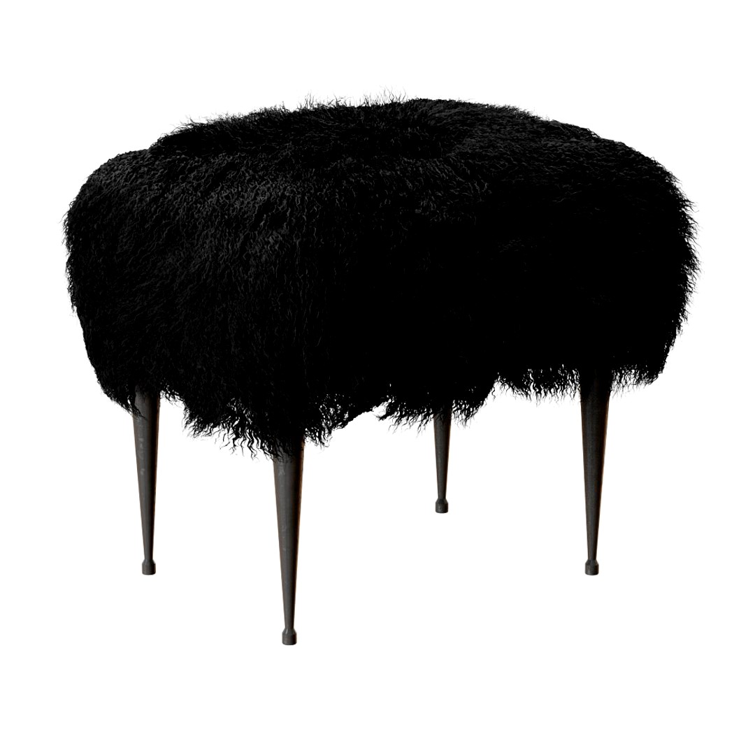 Mongolian Lamb Ottoman