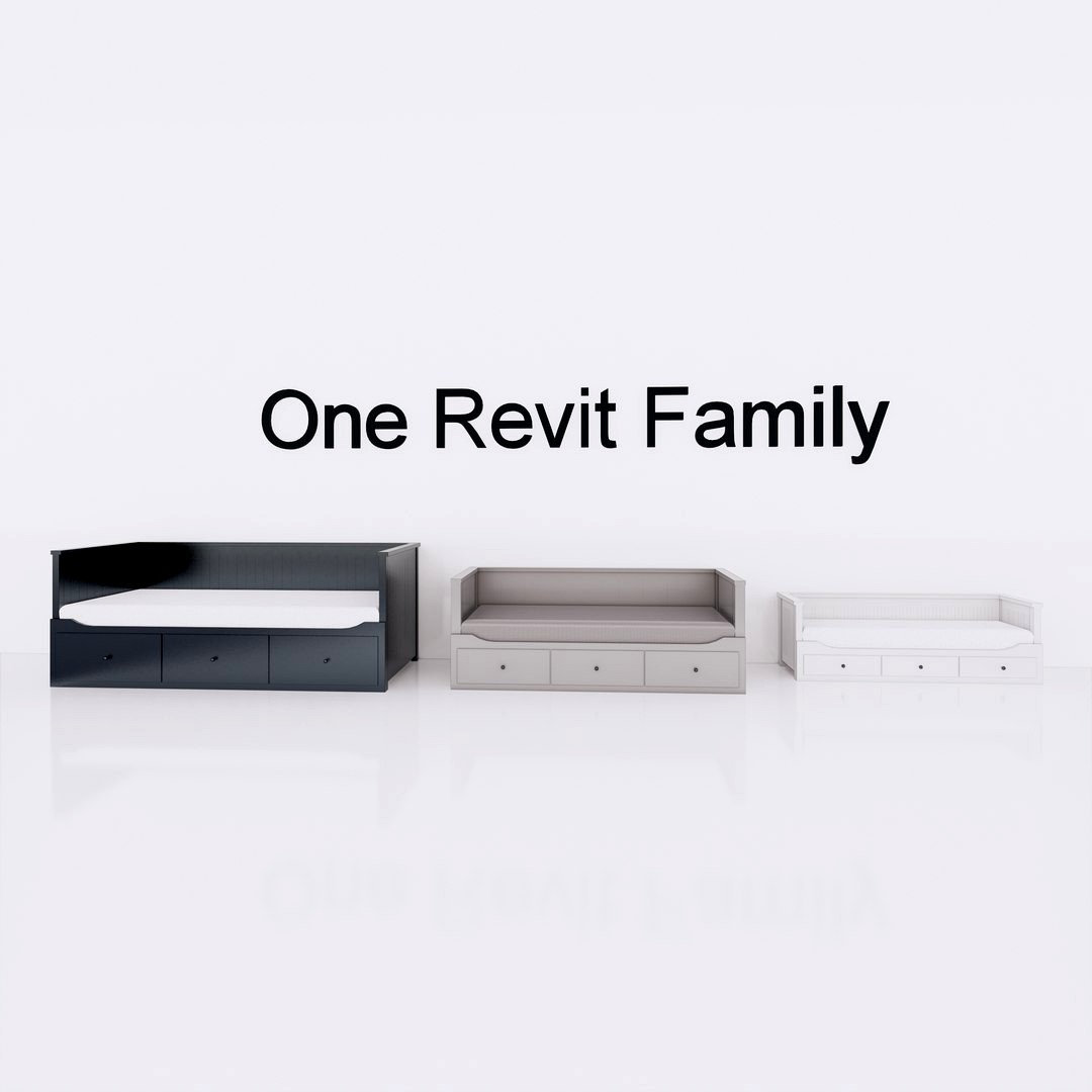 Revit family IKEA HEMNES bed