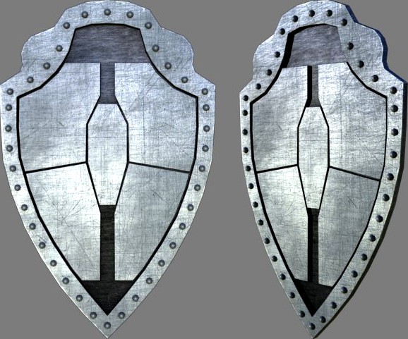 Metal shield for games and animation 3D Model