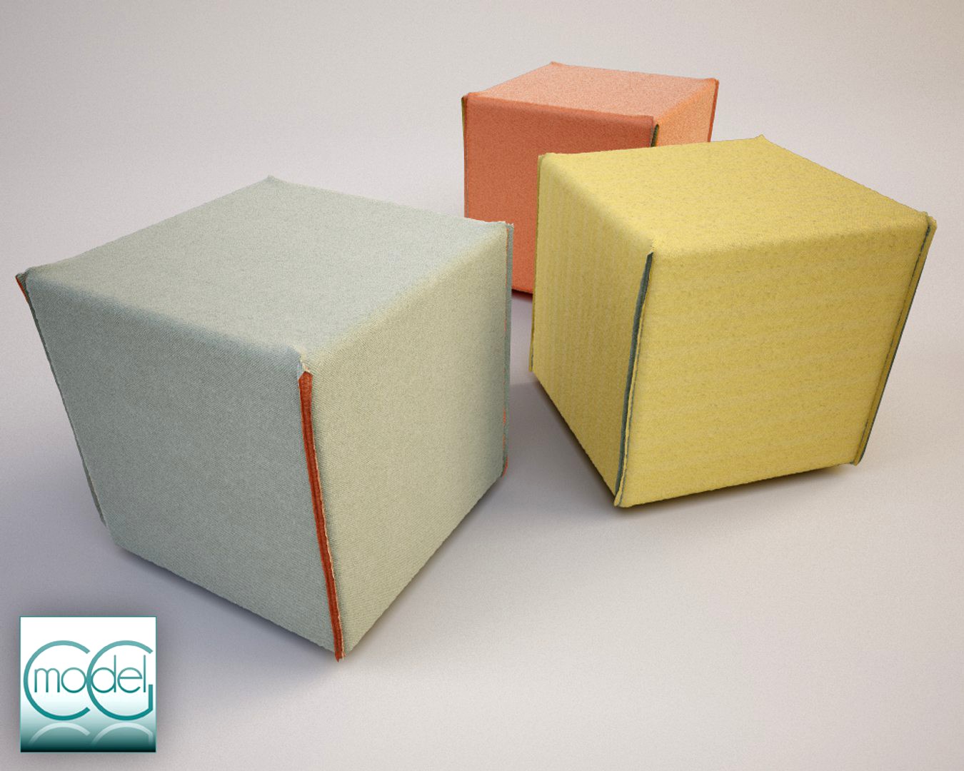 three square pouf