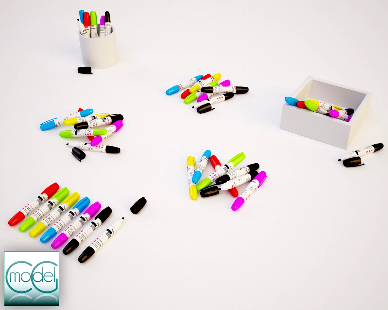 Markers pen in 6 positions