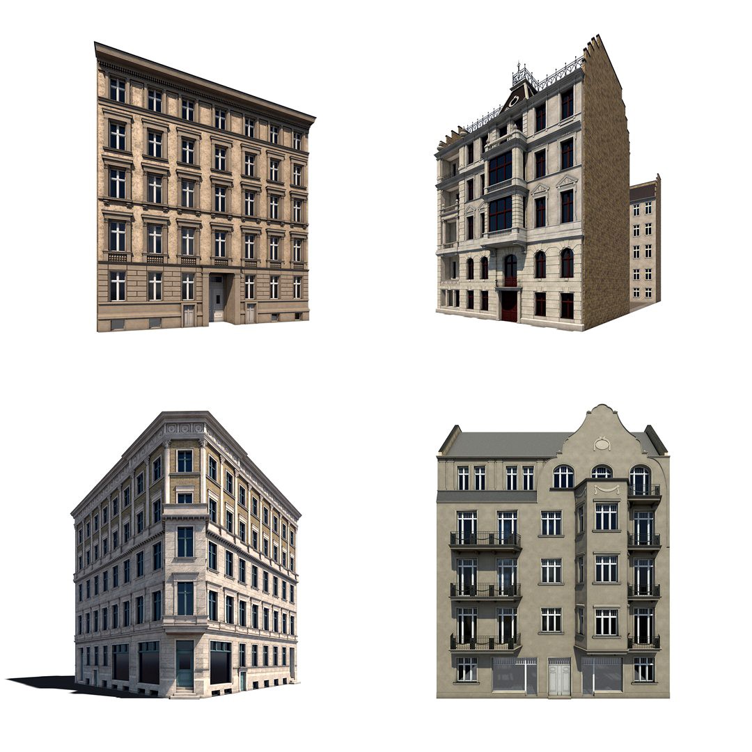 4 HISTORIC BERLIN RESIDENTIALS collection 03 (Exterior Only)