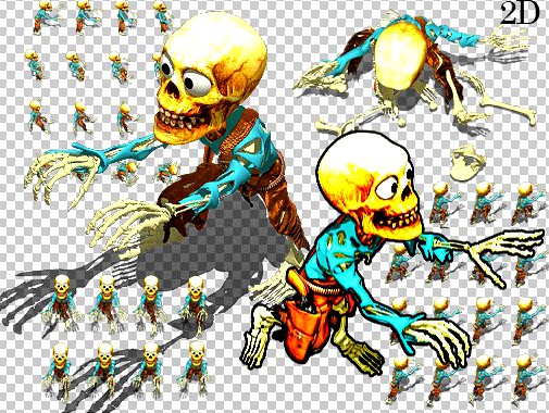 2D Toon Skeleton 3D Model