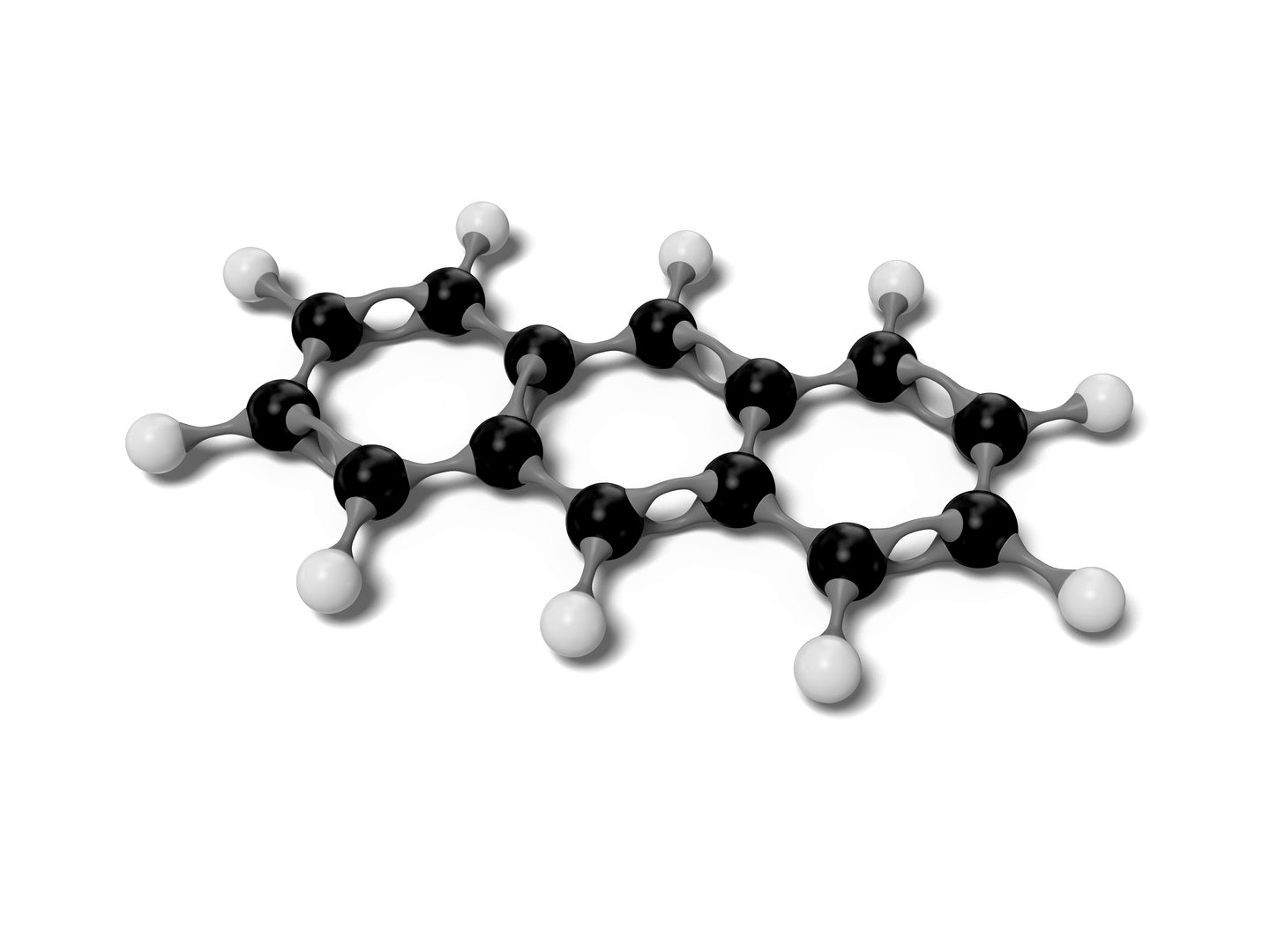 3D Anthracene Molecular model C14H10