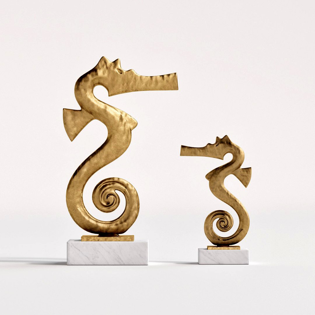 Seahorse Sculpture-Gold