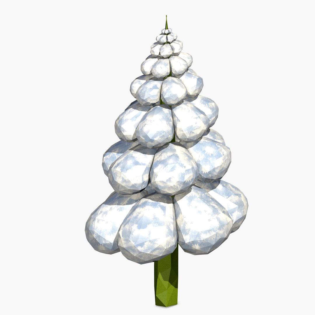 Cartoon Fir Tree Low Poly Style