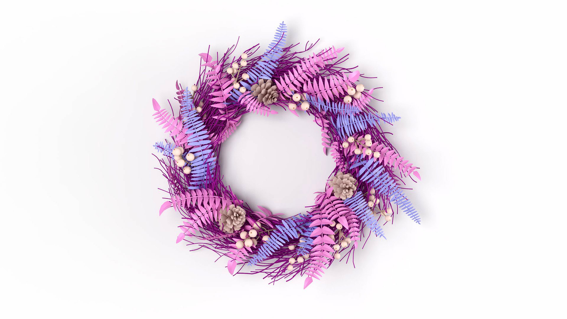 Colored faux wreath