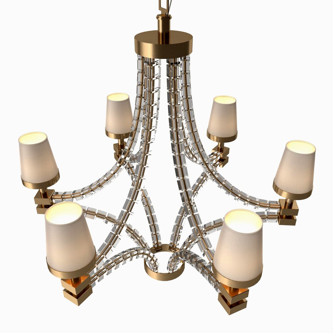 Visual Comfort - Large crystal cube chandelier