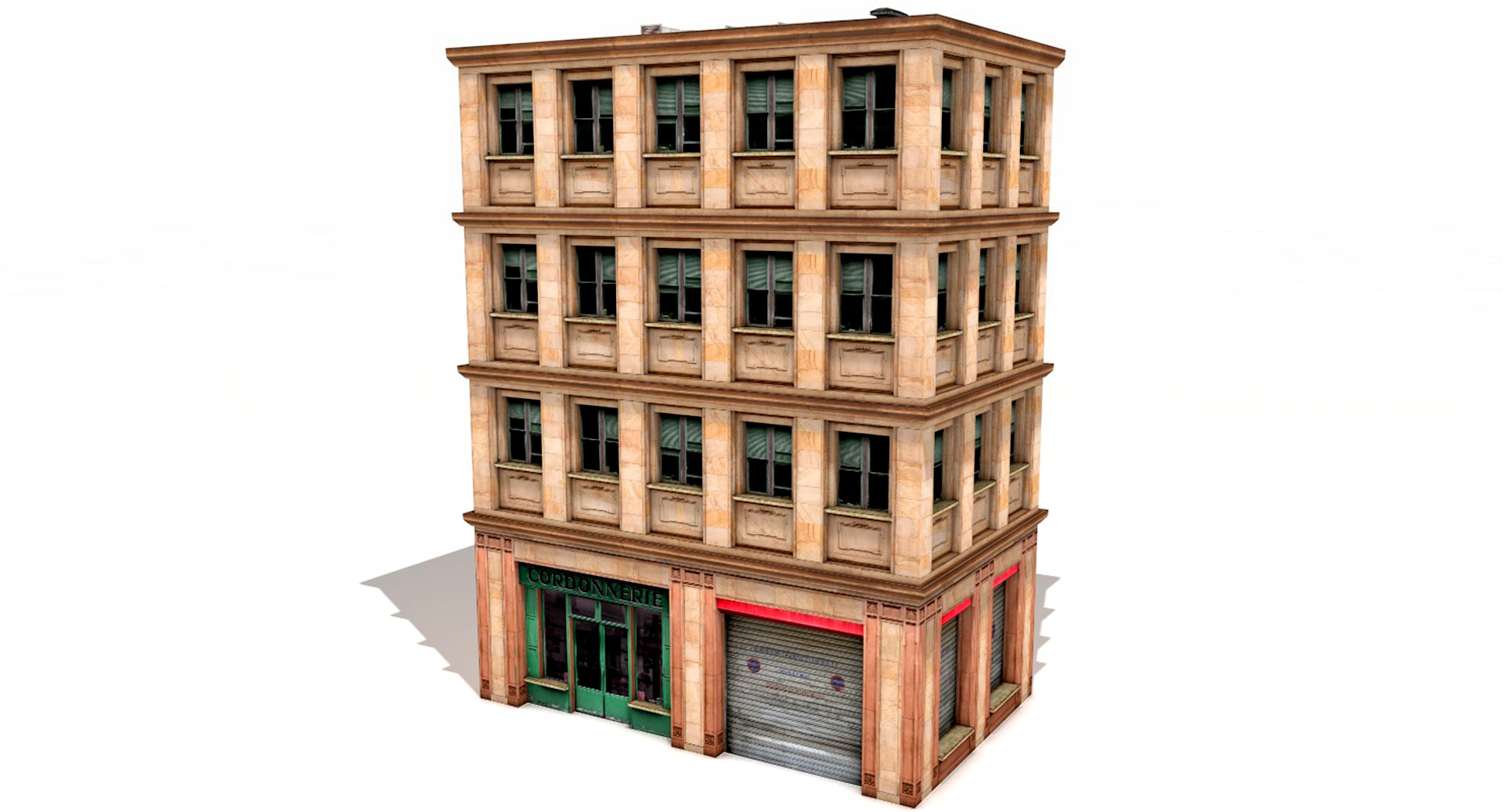 Apartment Building 36 Low Poly