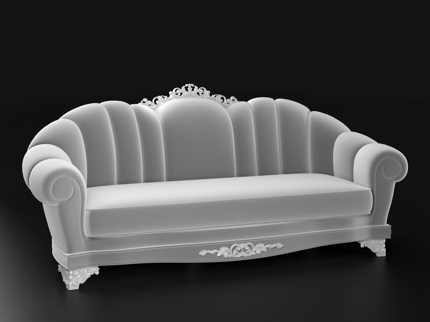 Sofa with Carved Elements