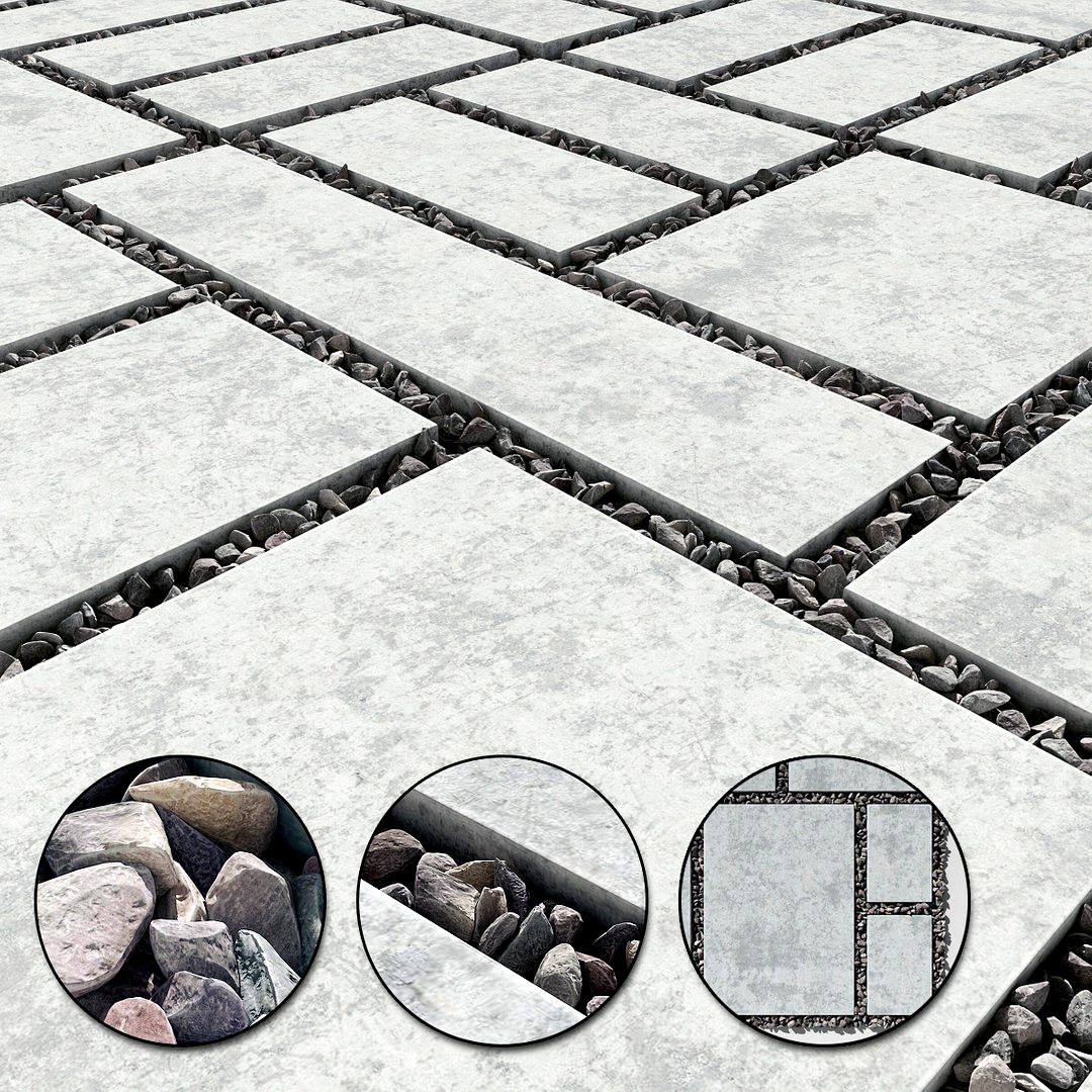 Paving slab pebble gravel