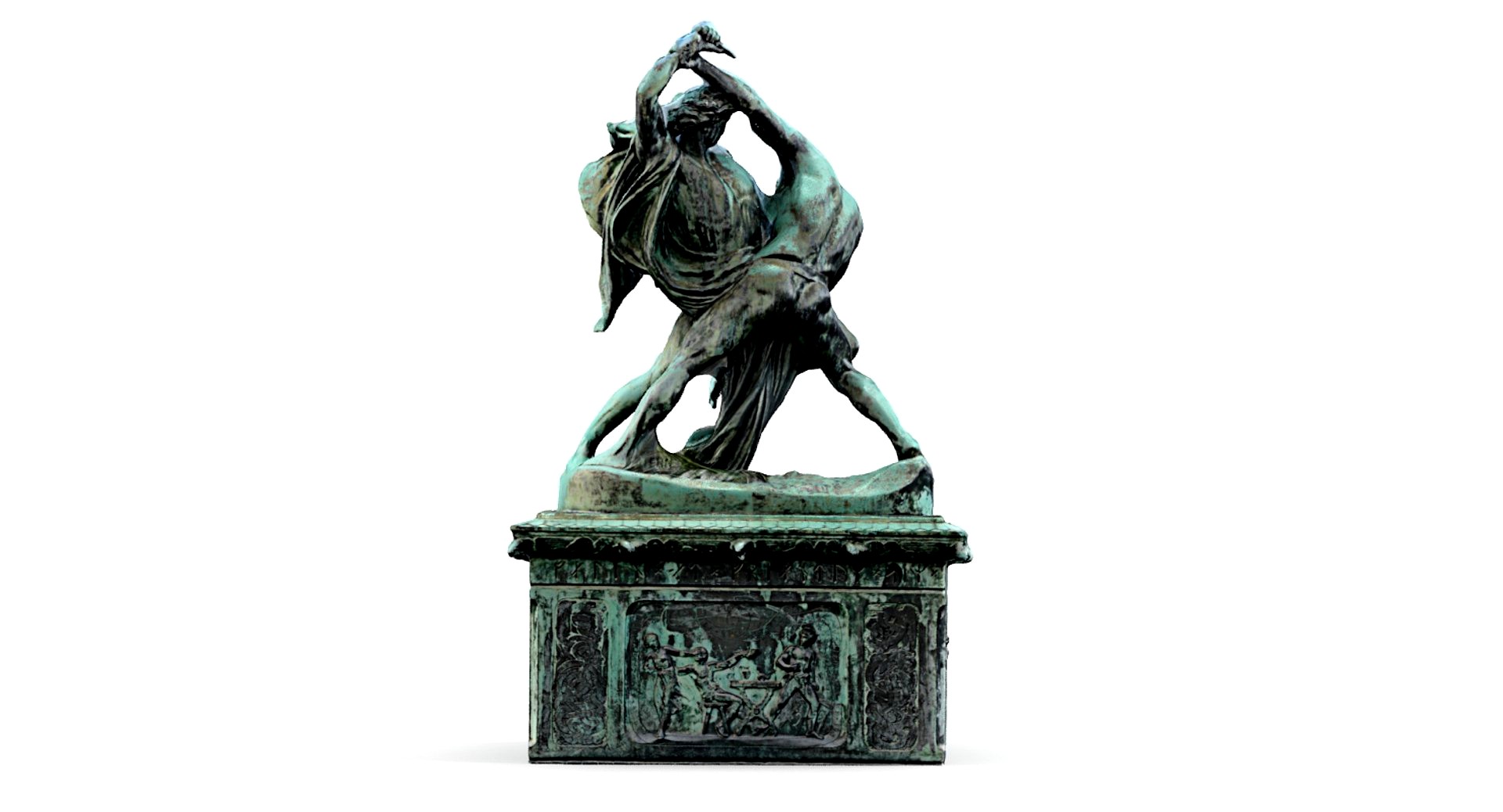 Fighting warriors statue