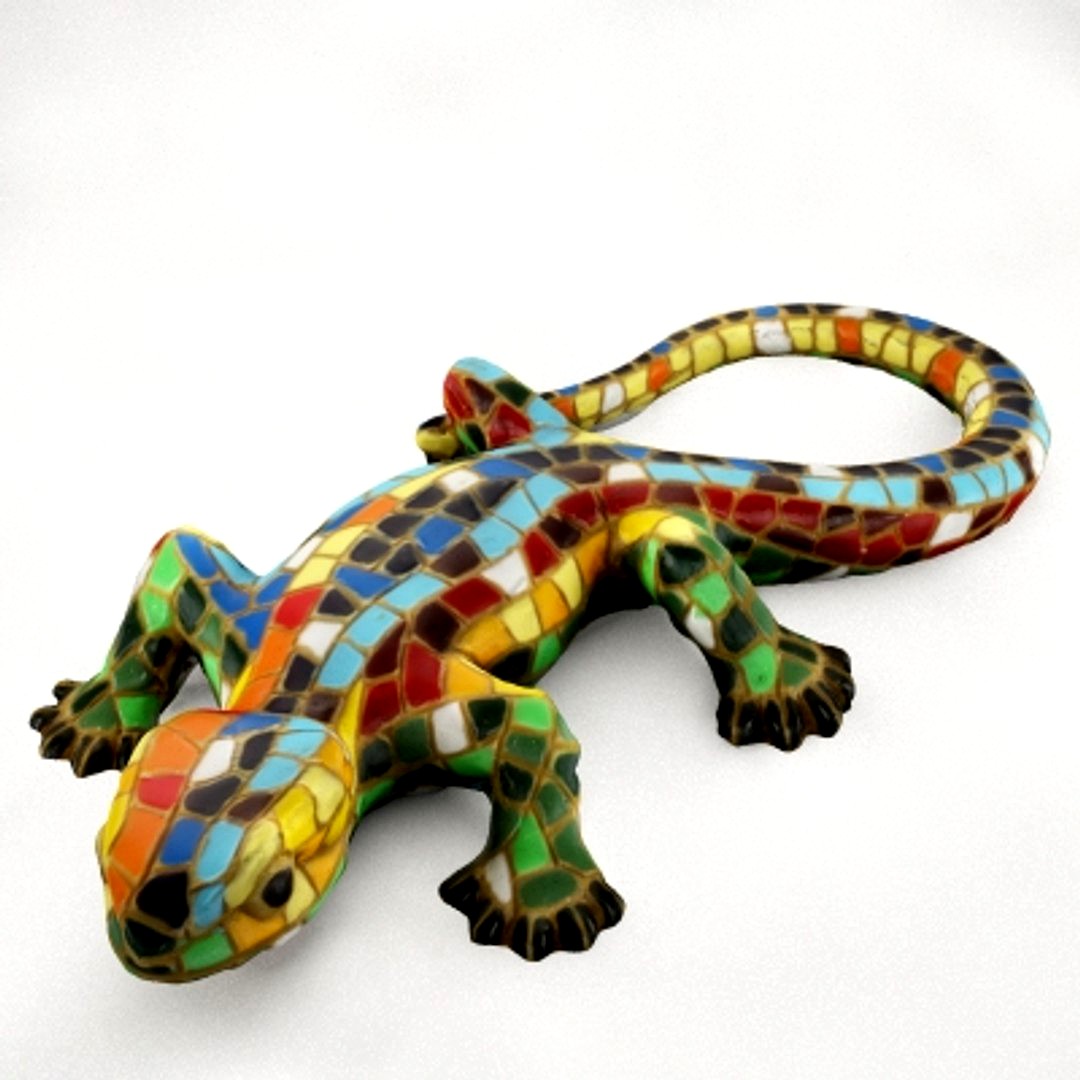 Mosaic Lizard - High Poly