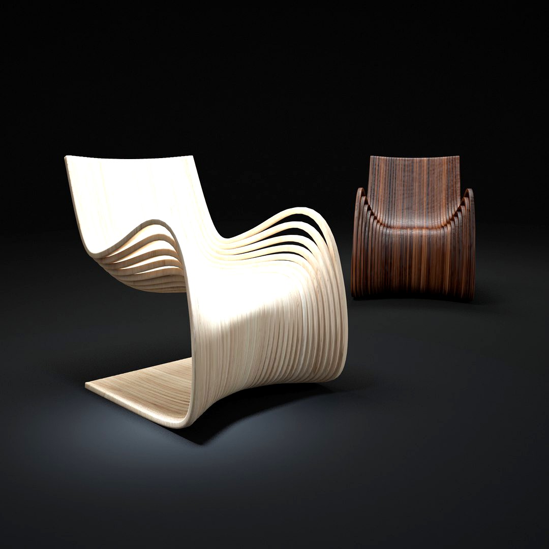 Wooden-curved-chairs