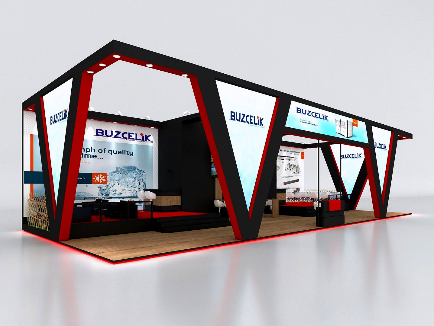 Exhibition Stand Stall 8x20m Height 500 cm 3Side Open 3D model