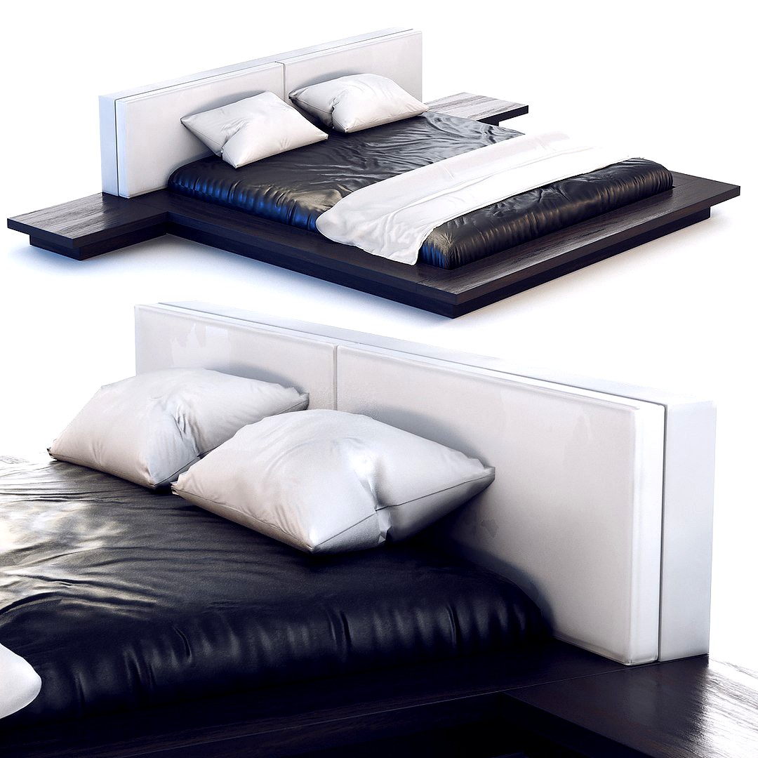 Bed 180 x 200 cm in dark wood