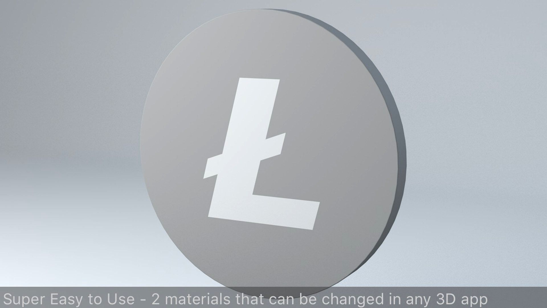 Litecoin Crypto Currency 3D Logo