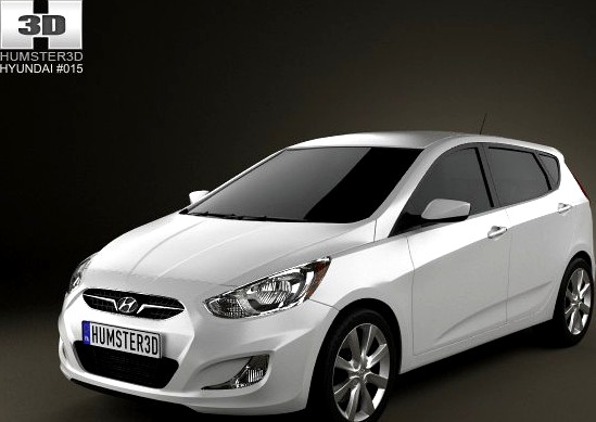 Hyundai Accent i25 Hatchback 2012 3D Model