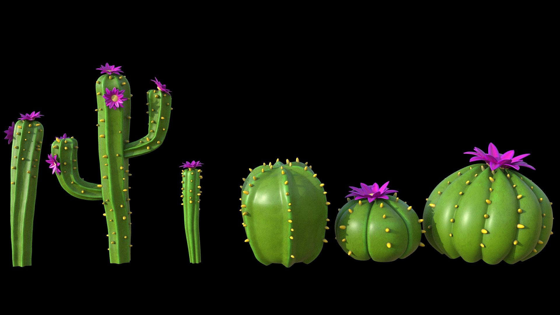 Cartoon cactuses asset