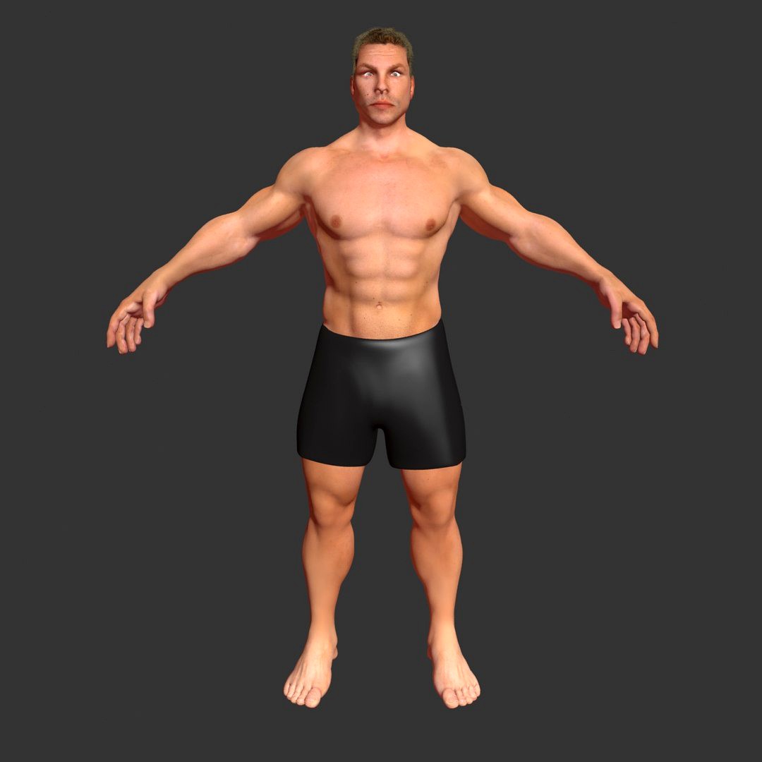 Male with Skeleton 3DSmax