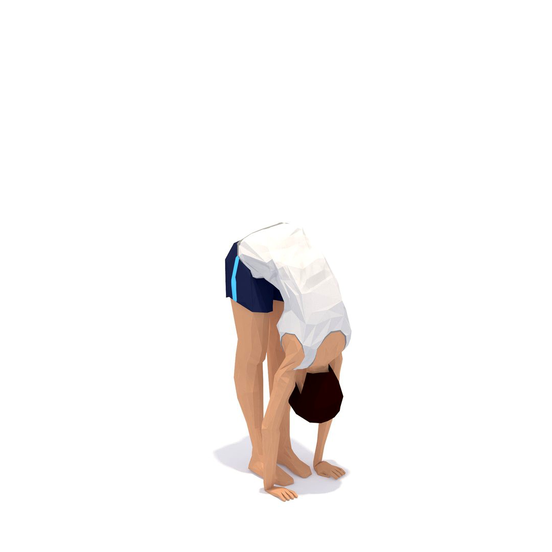 Standing Forward Bend Yoga Exercise Woman Animation