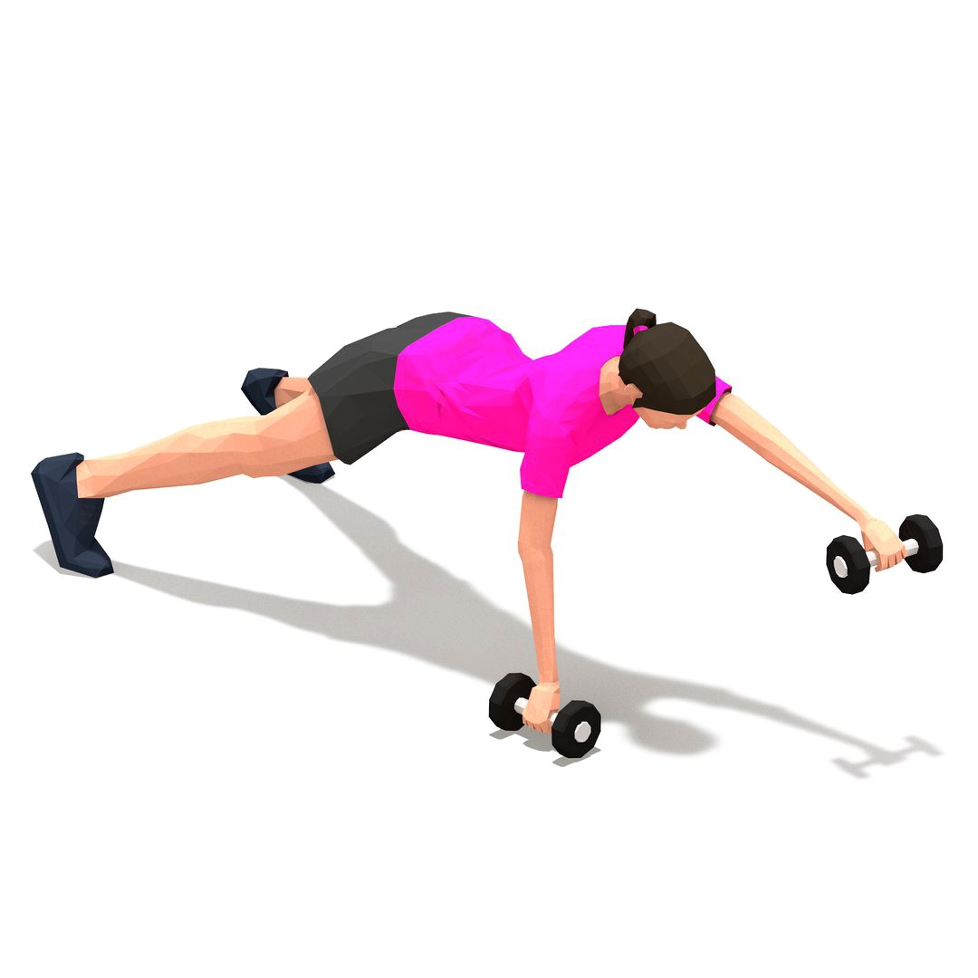 pushup forward raise Exercise Woman Animation