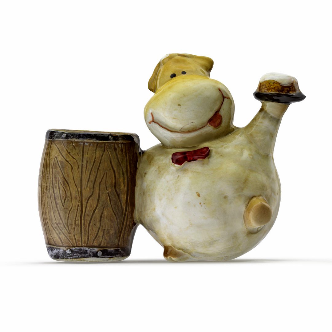 Statuette of a Sheep with a barrel